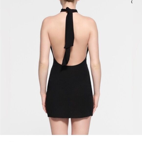SKIMS Summer Mesh Keyhole Halter‎ Dres Onyx size XS NWT in packaging - Picture 3 of 6